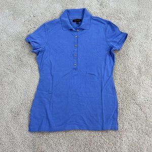 The Limited Womens Shirt M Blue Short Sleeve Polo Top Collared NWT